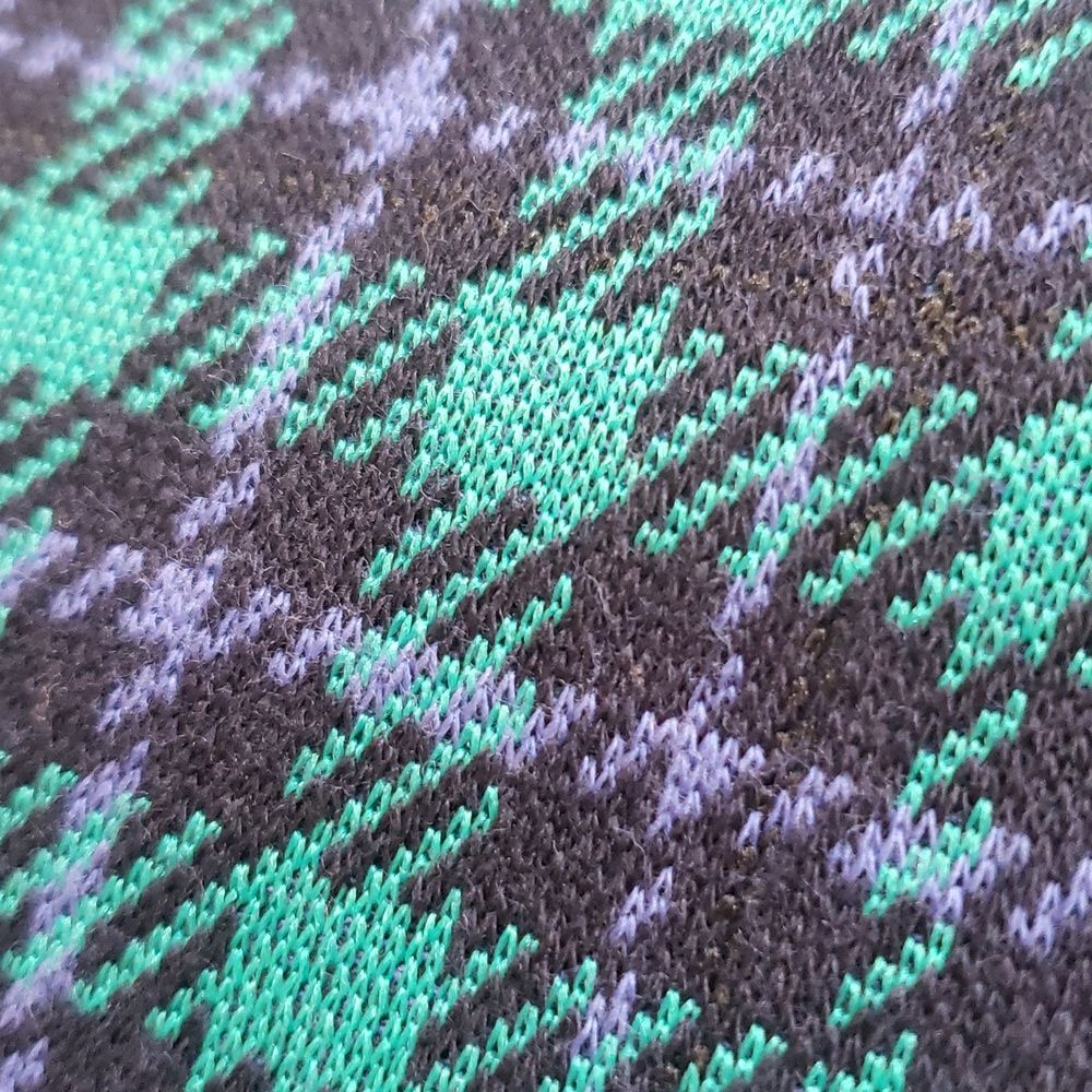 TALBOTS Funnel Neck Knit Top Blue Green Black Blackwatch Plaid - Picture 14 of 16